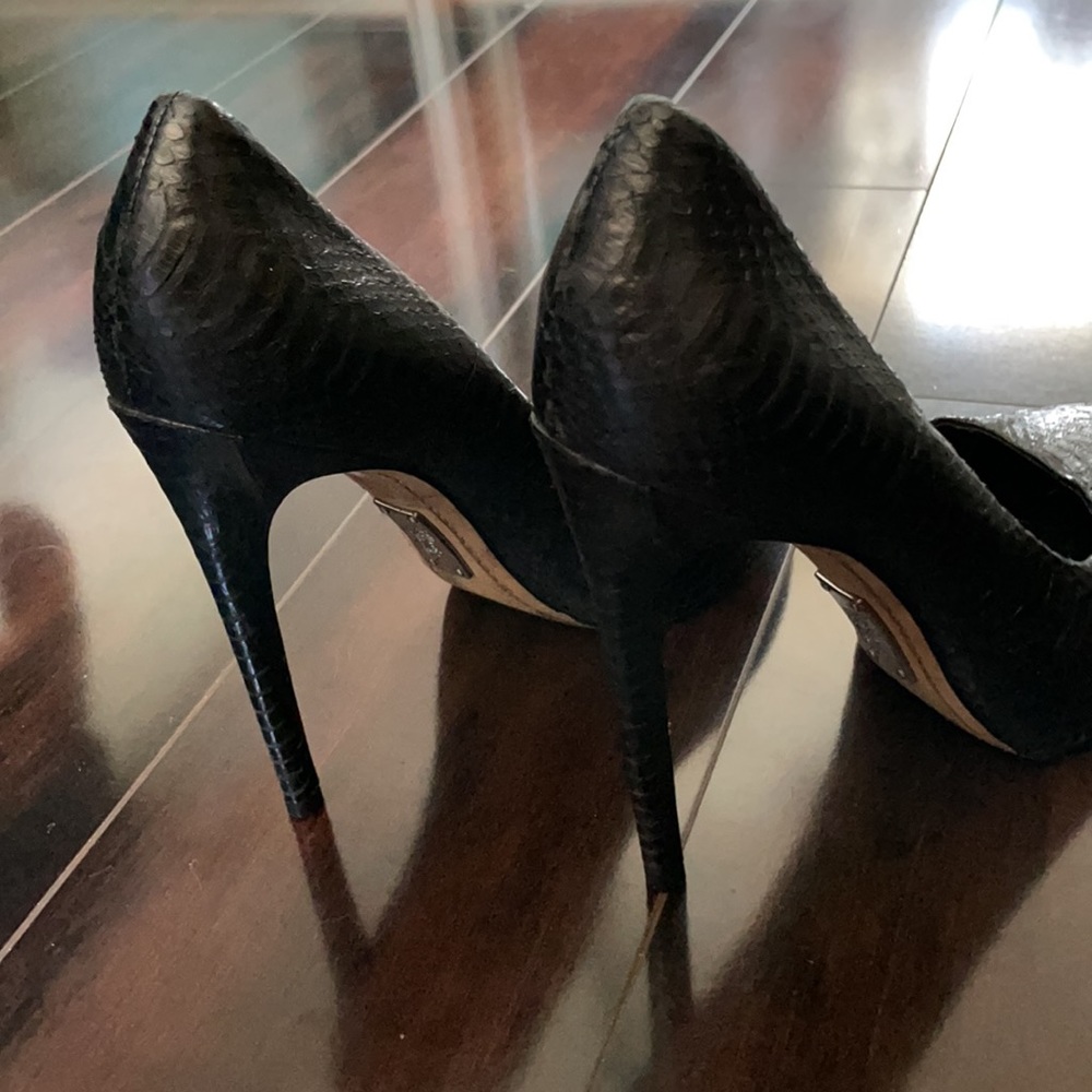 Alejandro Ingelmo Black Python Platform Heels Sti… - image 7